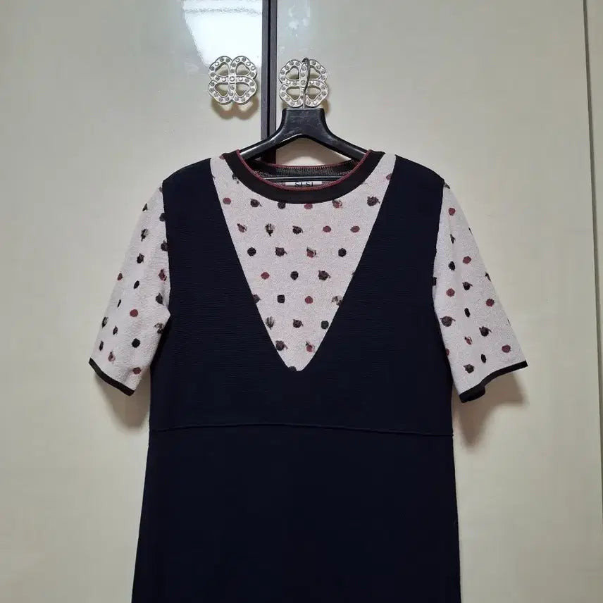[BUNJANG] SJSJ Knit Contrast Dress (Navy, 90) / SJSJ  니트배색 원피스  90사이즈  네이비색계열   일체형