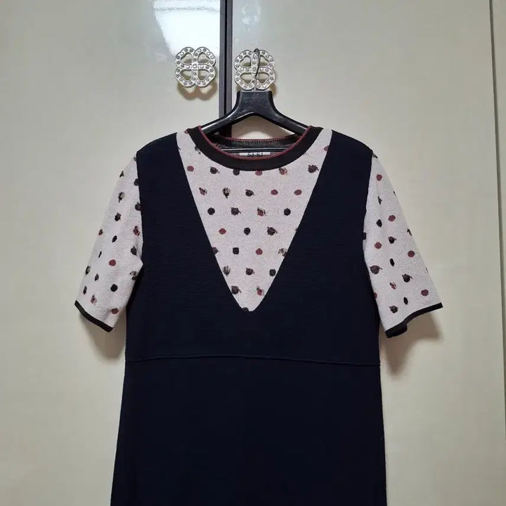 [BUNJANG] SJSJ Knit Contrast Dress (Navy, 90) / SJSJ  니트배색 원피스  90사이즈  네이비색계열   일체형