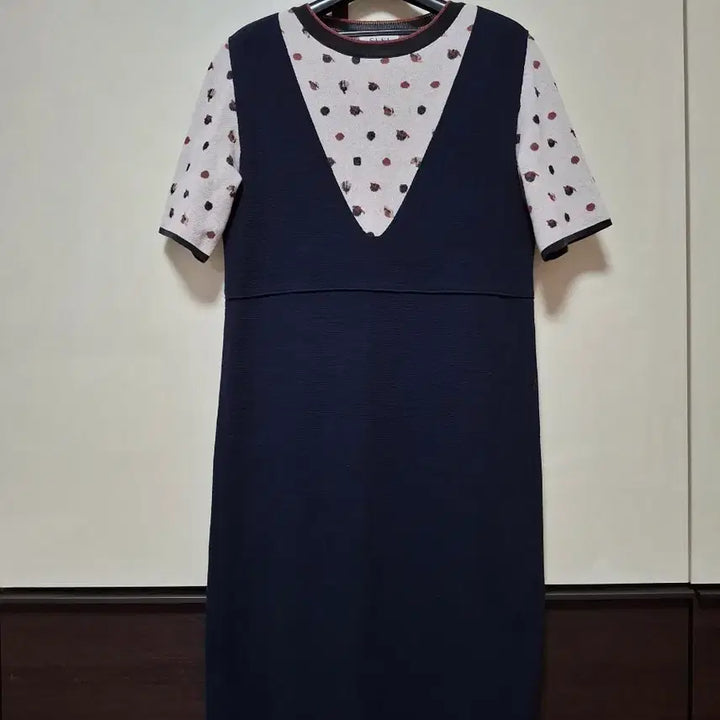 [BUNJANG] SJSJ Knit Contrast Dress (Navy, 90) / SJSJ  니트배색 원피스  90사이즈  네이비색계열   일체형