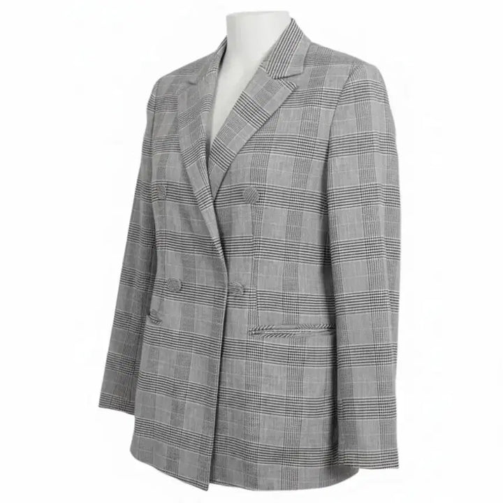 [BUNJANG] GR Linen Blend Check Double Jacket (Women&