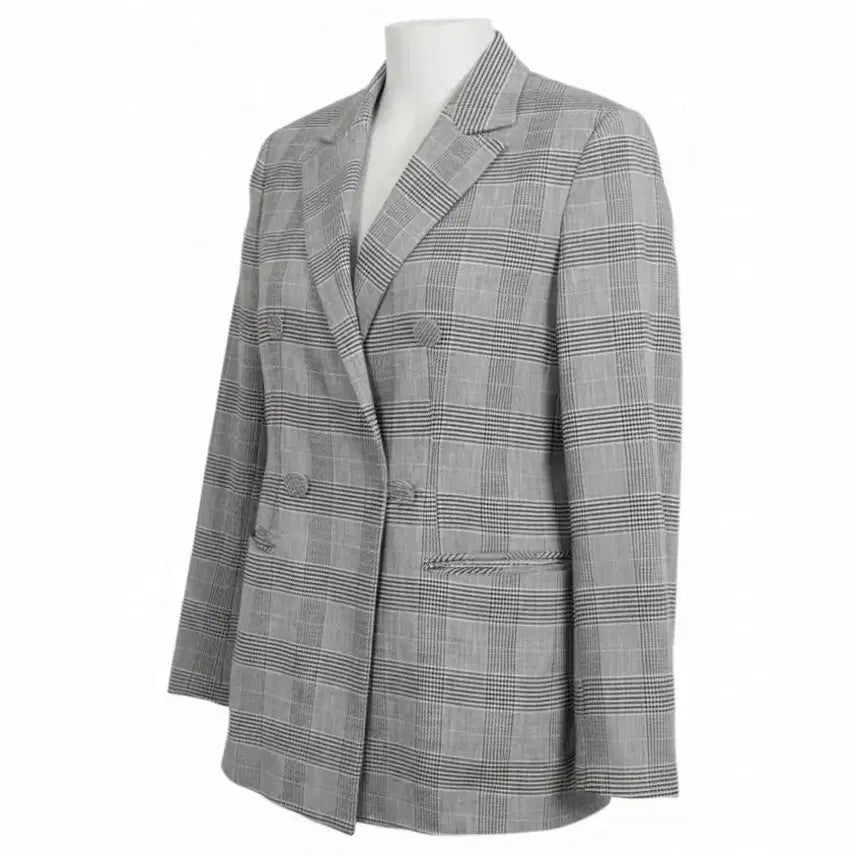 [BUNJANG] GR Linen Blend Check Double Jacket (Women&