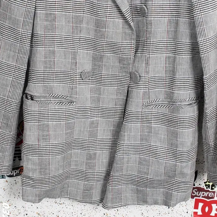 [BUNJANG] GR Linen Blend Check Double Jacket (Women&