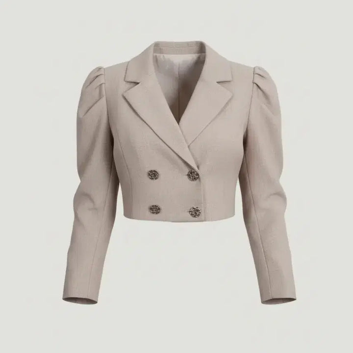 [BUNJANG] Designer Double Breasted Short Jacket / 여성55 / 디자이너 숏 심플 더블자켓BG 28-30