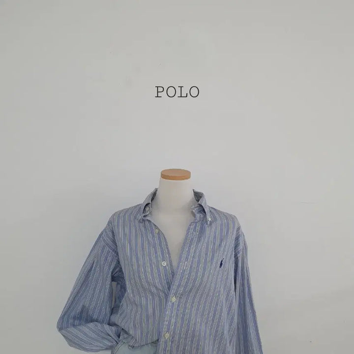 [BUNJANG] Polo Ralph Lauren Pastel Blue Stripe Button-Up Shirt / No.26051107 폴로 랄프로렌 스트라이프 셔츠
