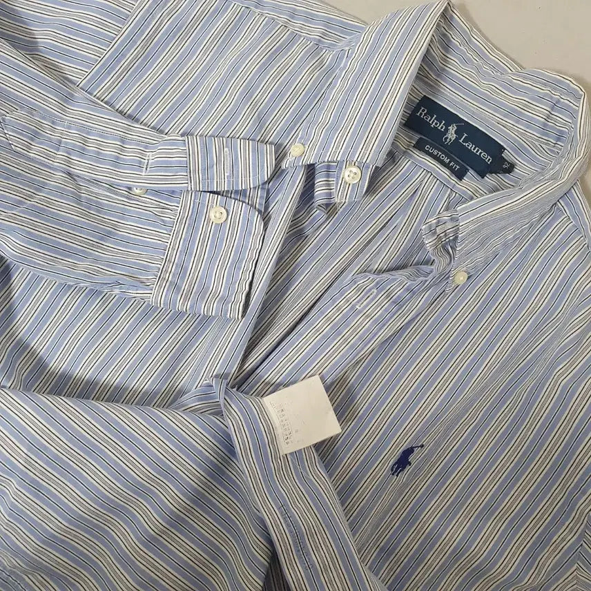 [BUNJANG] Polo Ralph Lauren Pastel Blue Stripe Button-Up Shirt / No.26051107 폴로 랄프로렌 스트라이프 셔츠