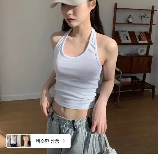 [BUNJANG] Optenso Halterneck Tank Top Black / 옵텐소 홀터넥 나시 블랙
