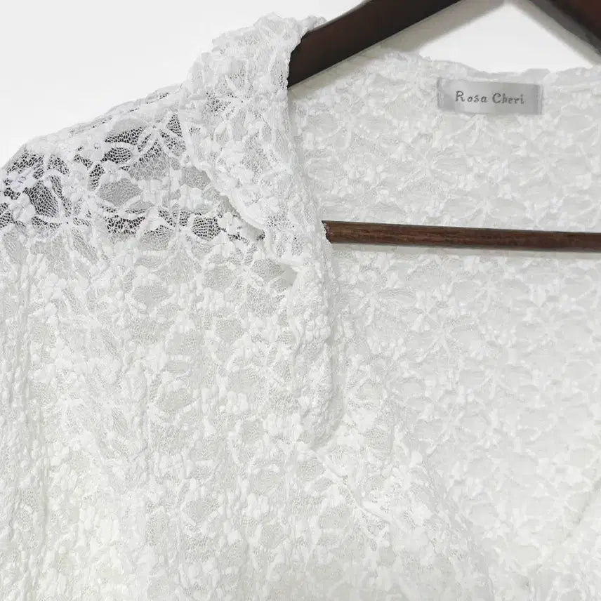[BUNJANG] Rosa Cherry Lace Ruffle Shiring Cardigan Jacket Ivory / 일본빈티지 로사체리 레이스러플셔링가디건자켓아이보리 모리걸하구미룩갸루y2k