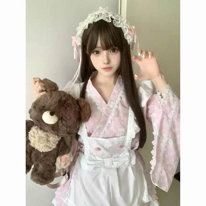 [BUNJANG] Subculture Ribbon Lace Maid Dress / 서브컬처 리본 메이드복 레이스 원피스(2컬러)