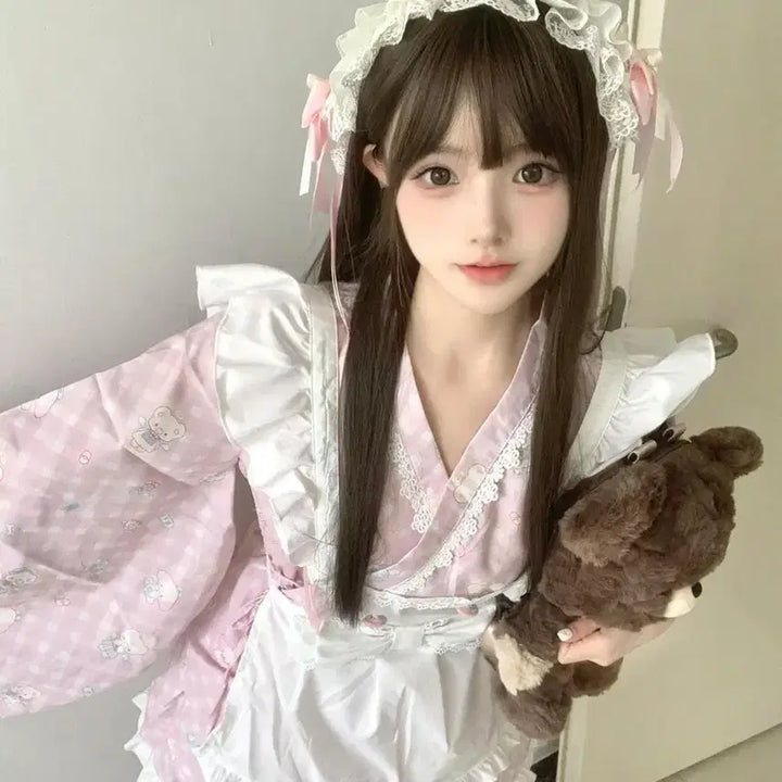 [BUNJANG] Subculture Ribbon Lace Maid Dress / 서브컬처 리본 메이드복 레이스 원피스(2컬러)