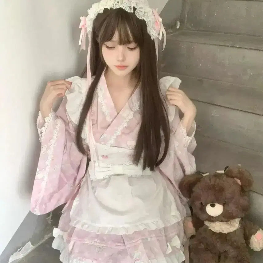 [BUNJANG] Subculture Ribbon Lace Maid Dress / 서브컬처 리본 메이드복 레이스 원피스(2컬러)