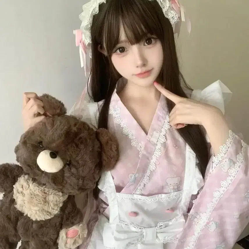 [BUNJANG] Subculture Ribbon Lace Maid Dress / 서브컬처 리본 메이드복 레이스 원피스(2컬러)