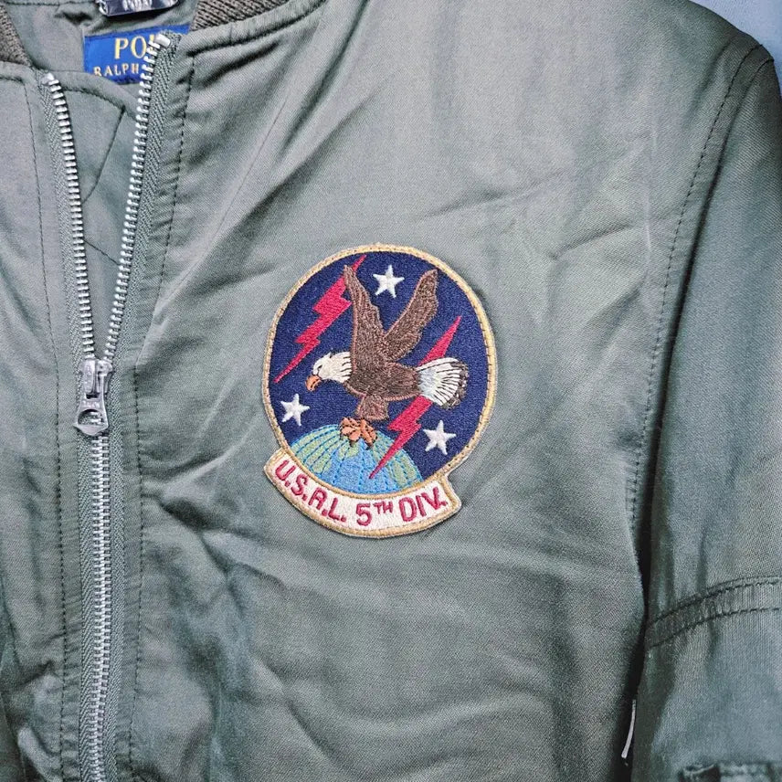 [BUNJANG] Polo Ralph Lauren MA-1 Flight Bomber Jacket XS / 폴로 랄프로렌 카키 항공 MA-1 점퍼 XS