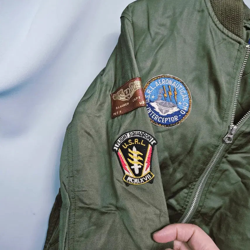 [BUNJANG] Polo Ralph Lauren MA-1 Flight Bomber Jacket XS / 폴로 랄프로렌 카키 항공 MA-1 점퍼 XS