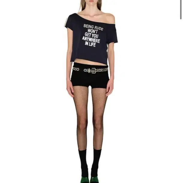 [BUNJANG] Justhaus Off-Shoulder T-Shirt / Justhaus 오프숄더 티셔츠