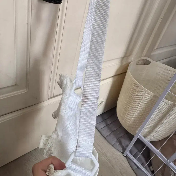 [BUNJANG] Fancy Soda Handmade Lace White Embroidered Crossbody Bag / 일본 빈티지 서브컬쳐 팬시소다 핸드메이드 레이스 화이트 자수 크로스백