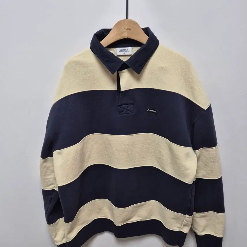 [BUNJANG] Covernat Stripe Pique T-Shirt XL / (33) 커버낫 스트라이프 PK 티셔츠