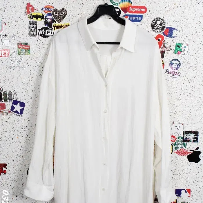 [BUNJANG] Unverse Oversized Cotton Linen Shirt Dress / 여성F / 언벌스 오버핏 코튼 린넨 셔츠원피스WT 15-1