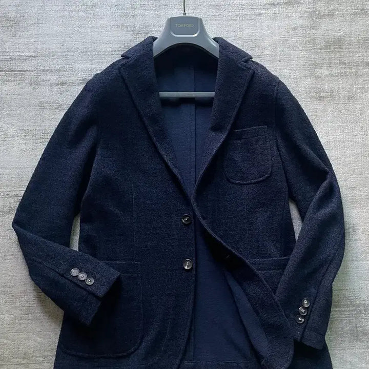 [BUNJANG] The Gigi Dark Navy Knit Jacket / 더 지지 다크네이비 니트 자켓 italy made