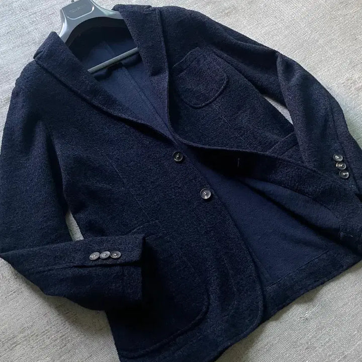 [BUNJANG] The Gigi Dark Navy Knit Jacket / 더 지지 다크네이비 니트 자켓 italy made