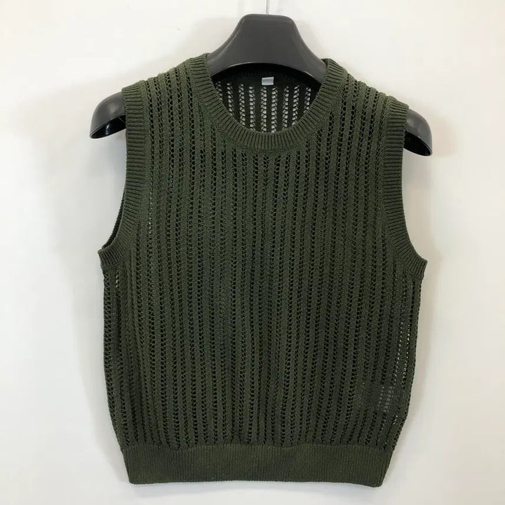 [BUNJANG] Uniqlo Linen Blend Mesh Knit Vest Women&