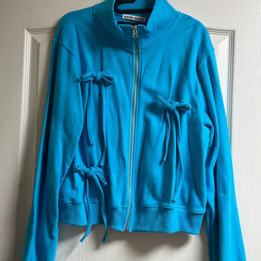 [BUNJANG] Balletcore Ribbon Strap Zip Jacket / (새상품) 발레코어 리본 스트랩 집업 자켓