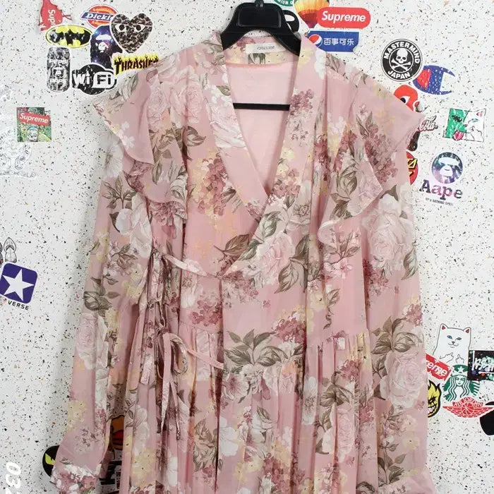 [BUNJANG] Chicline Wrap Style Flower Pink Dress (Women&