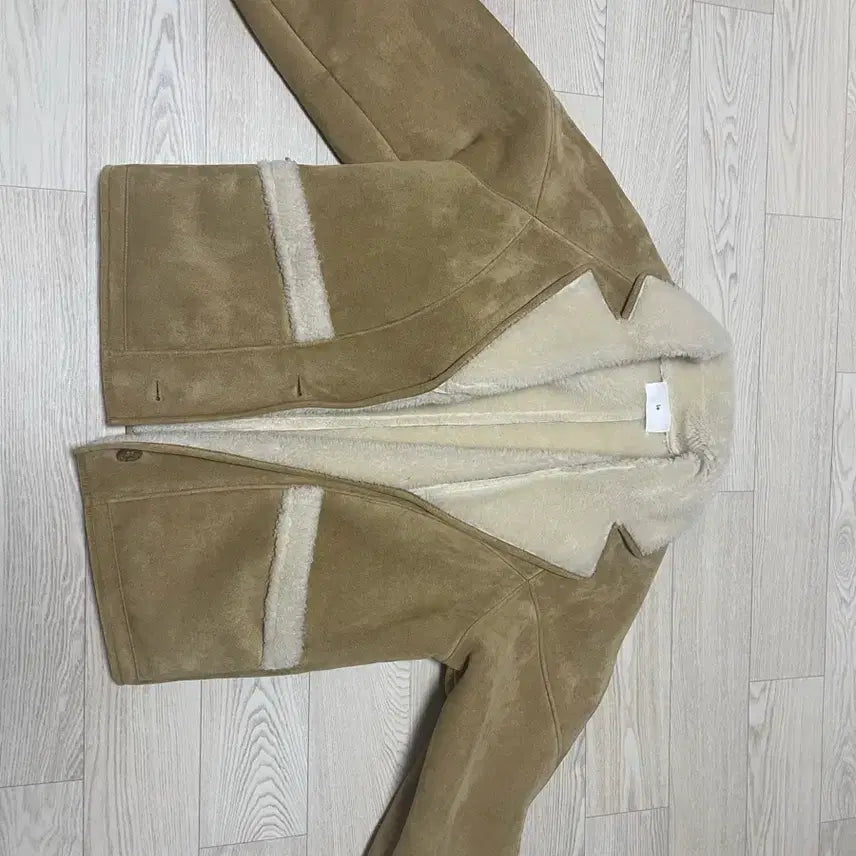 [BUNJANG] Le Searing Ivory Lined Suede Shearling Jacket / 르 시어링무스탕