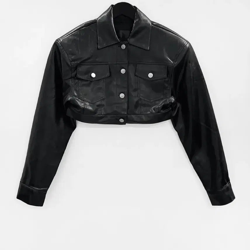 [BUNJANG] Project Wave Leather Multi Crop Jacket / 프로젝트 웨이브 레더 멀티 크롭 자켓 새상품