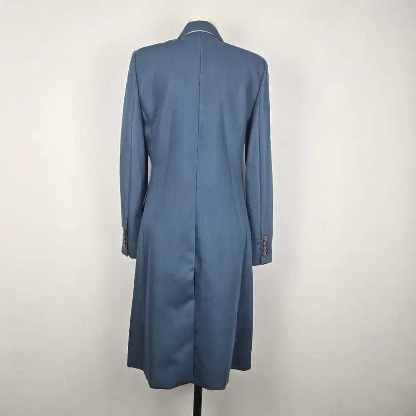 [BUNJANG] Mishaa Mohair Blending Double Button Long Coat Blue / 0828 미샤 모헤어 블랜딩더블 버튼 롱 코트 블루 55