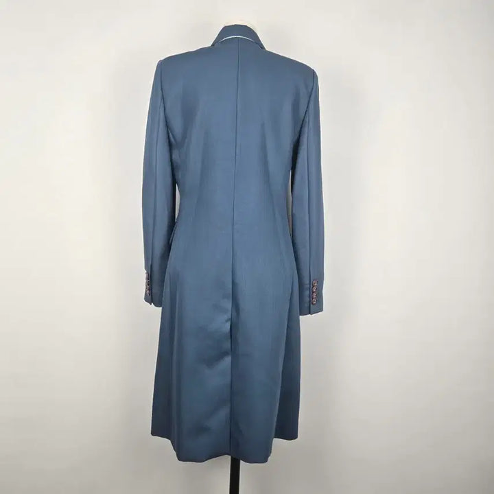 [BUNJANG] Mishaa Mohair Blending Double Button Long Coat Blue / 0828 미샤 모헤어 블랜딩더블 버튼 롱 코트 블루 55