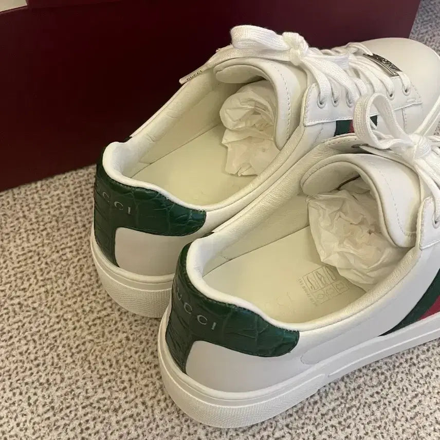 [BUNJANG] Gucci Ace Web Sneakers White Leather / [새상품] 구찌 에이스 웹 스니커즈