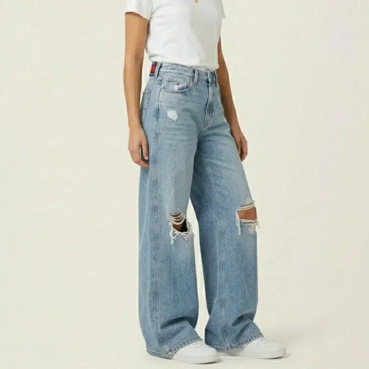 [BUNJANG] Tommy Hilfiger Distressed Wide Jeans (Women&