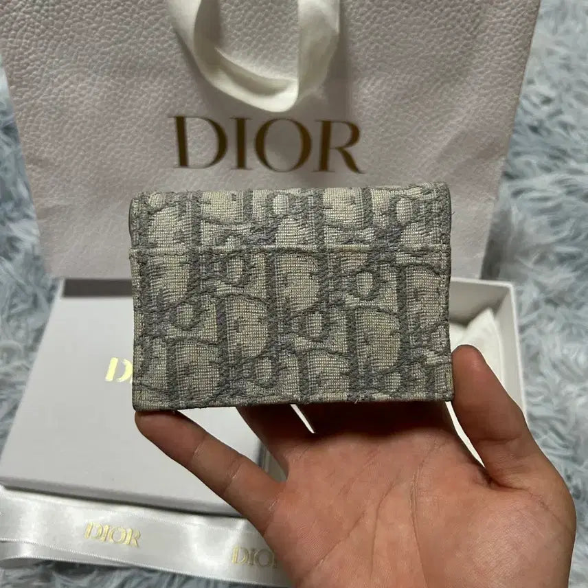 [SOLD OUT] 디올 오블리크 새들 카드지갑 그레이