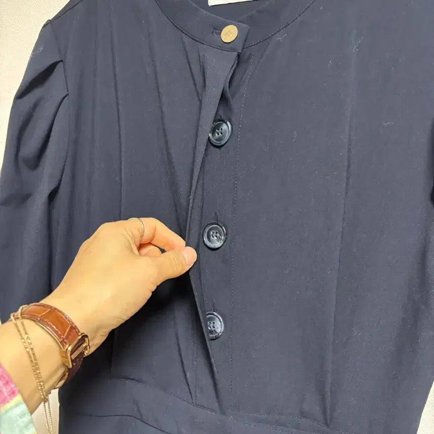 [BUNJANG] GNS Navy Puff Sleeve Dress S Size / ㄱㄴㅅ네이비 퍼프 소매 원피스 S 사이즈