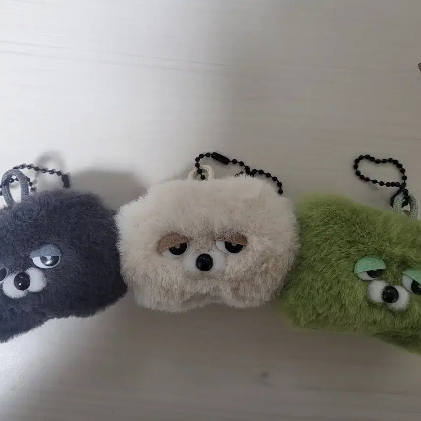[BUNJANG] Wasabi Bear Rice Cake Face Keyring Set / 와사비베어 떡 얼굴키링 세트 (인절미,쑥떡,흑임자) 수제인형