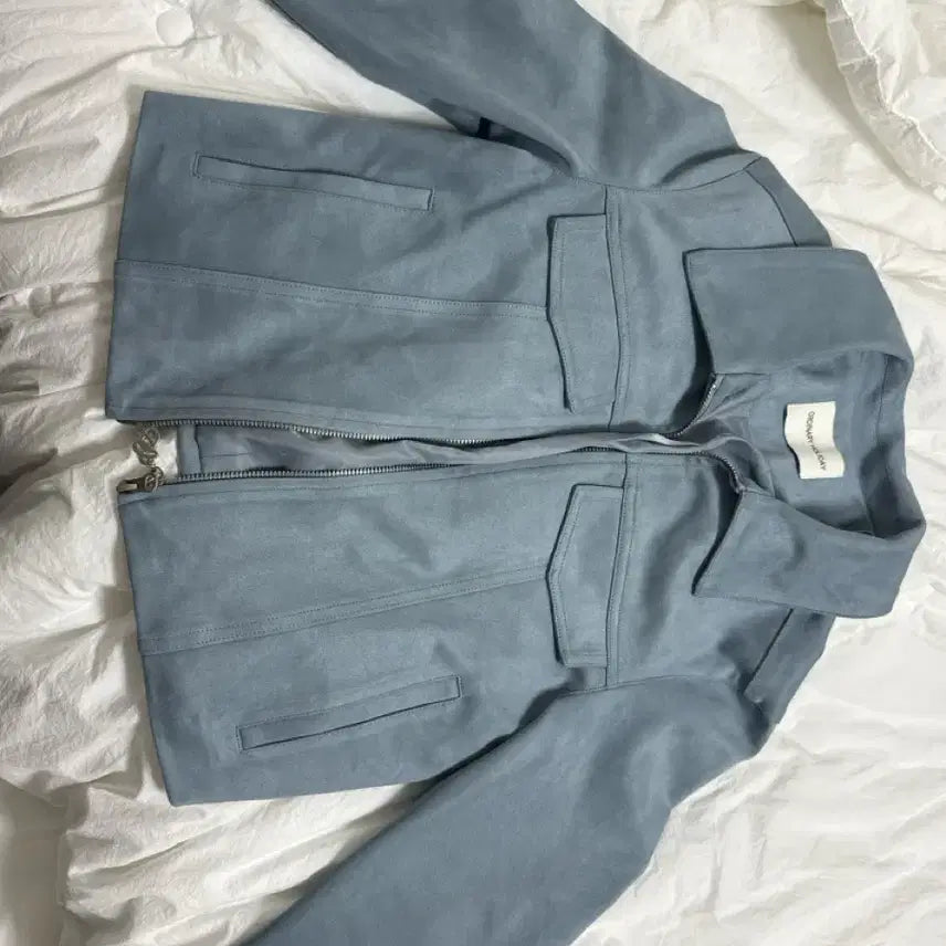 [BUNJANG] Ordinary Holiday Blue Suede Jacket / 오디너리 홀리데이 블루 스웨이드 자켓