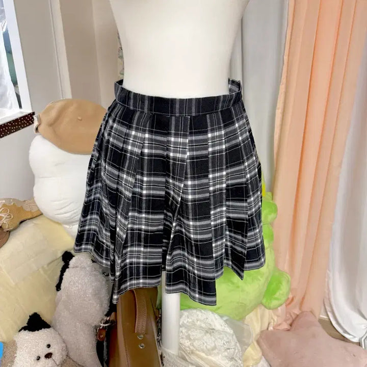 [BUNJANG] Vintage Japanese Check Pleated Skirt / 일본 빈티지 체크 플리츠 스커트 일본교복