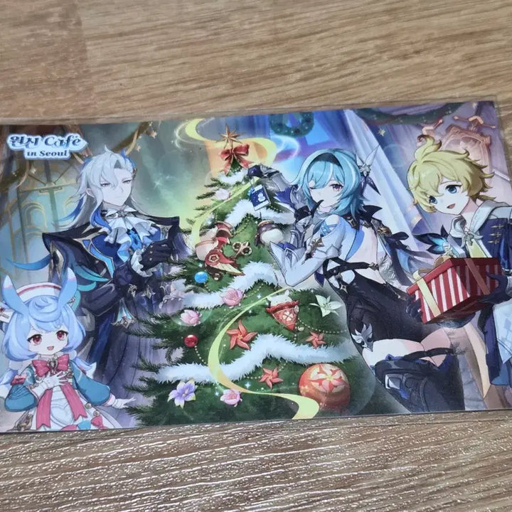 [BUNJANG] Genshin Impact Cafe 2023 Neuvillette Eula Sigewinne Mika Christmas Postcard / 원신 카페 2023 느비예트 유라 시그윈 미카 크리스마스 엽서