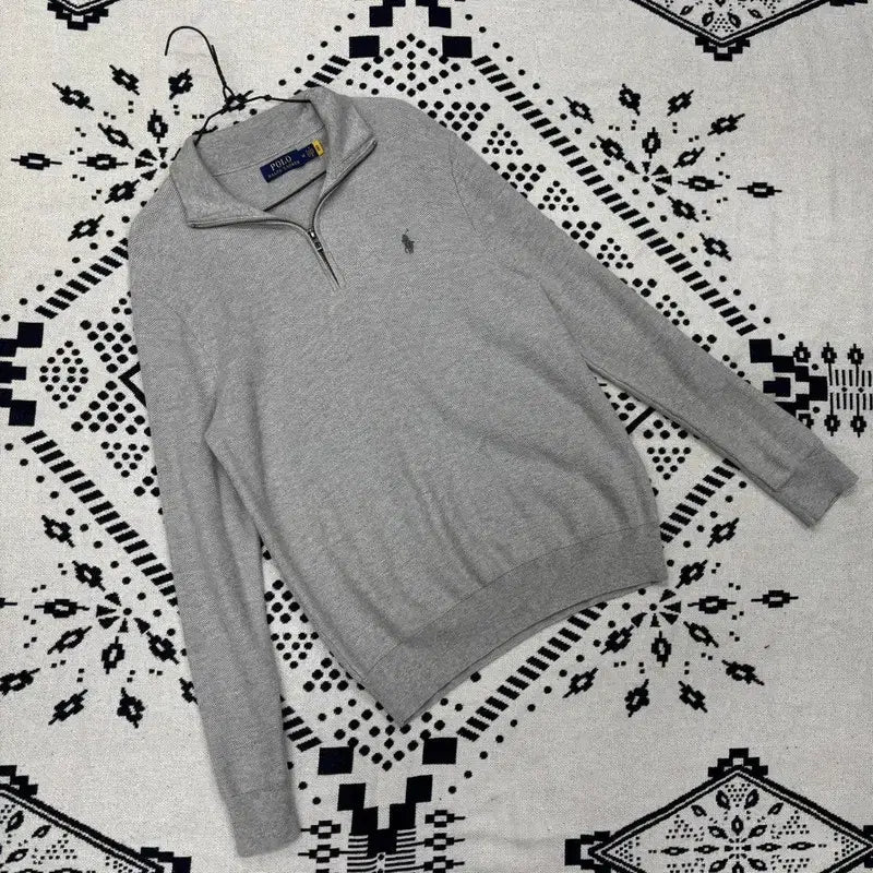 [BUNJANG] Polo Ralph Lauren Embroidered Logo Half-Zip Knit Sweater M / 폴로 랄프로렌 신형 자수로고 반집업 니트 M P00002