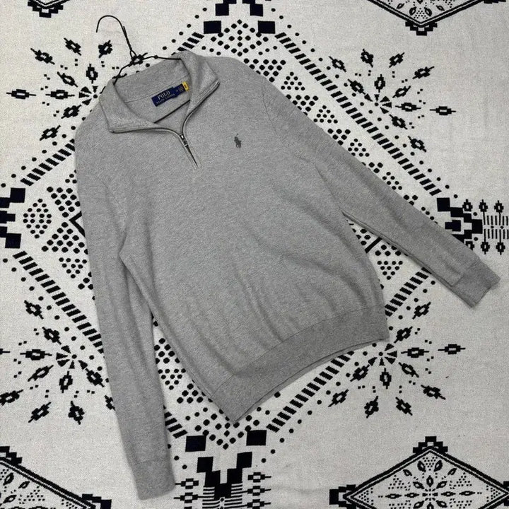 [BUNJANG] Polo Ralph Lauren Embroidered Logo Half-Zip Knit Sweater M / 폴로 랄프로렌 신형 자수로고 반집업 니트 M P00002