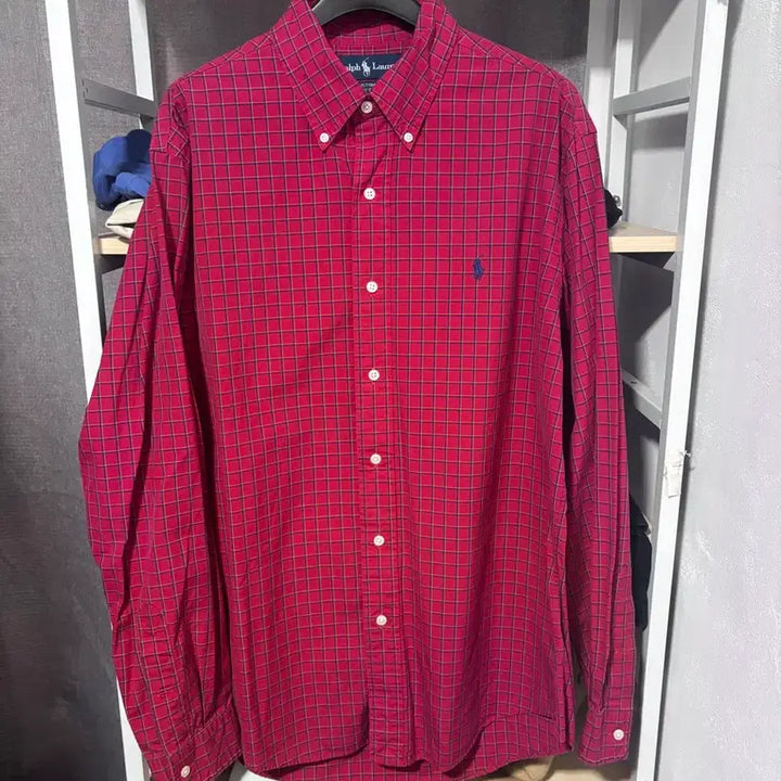 [BUNJANG] Polo Ralph Lauren Checkered Shirt / 폴로 랄프로렌 체크 셔츠 레드