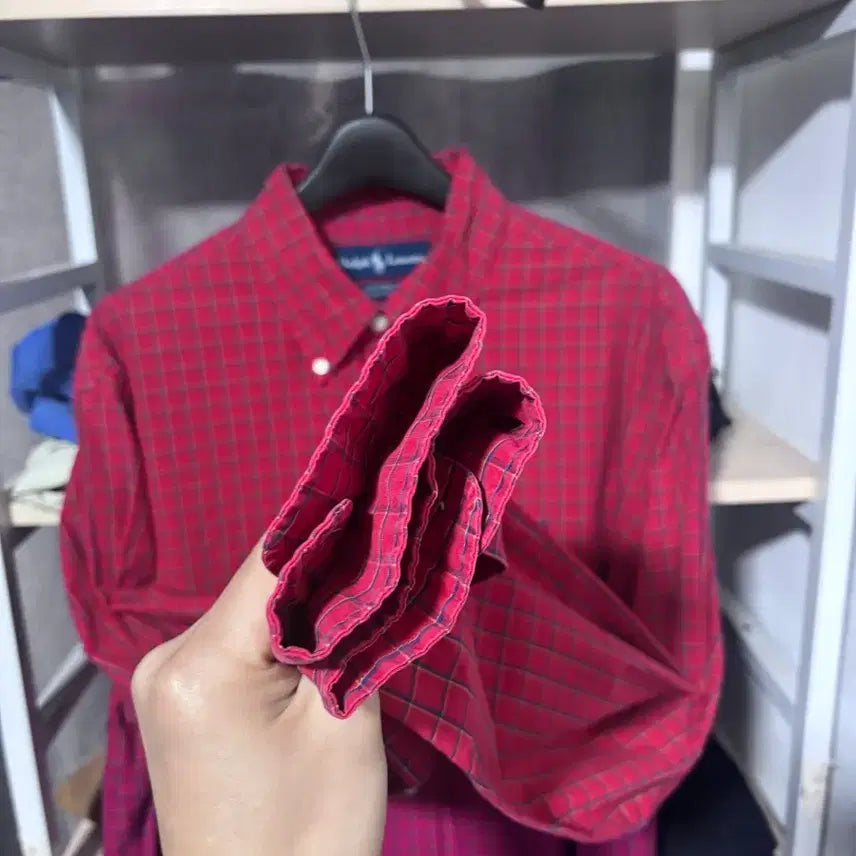 [BUNJANG] Polo Ralph Lauren Checkered Shirt / 폴로 랄프로렌 체크 셔츠 레드