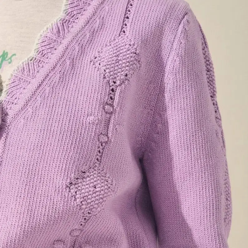 [BUNJANG] Mine Lilac Cardigan with Jewel Buttons / 23년 한섬 마인  가디건 보석 단추로 완성되는 분위기 가디건