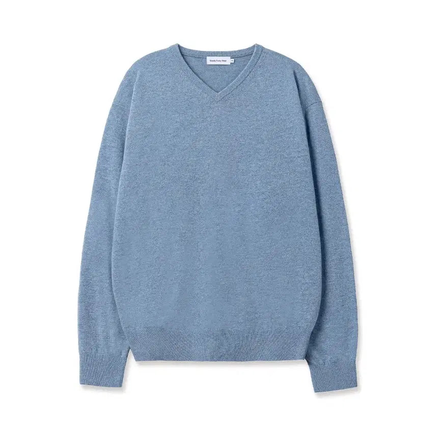 [BUNJANG] Steady&amp;Everywhere Standard Wool V-Neck Knit Sweater / 스테디에브리웨어 스탠다드 울 브이넥 니트(미디엄블루) 판매합니다
