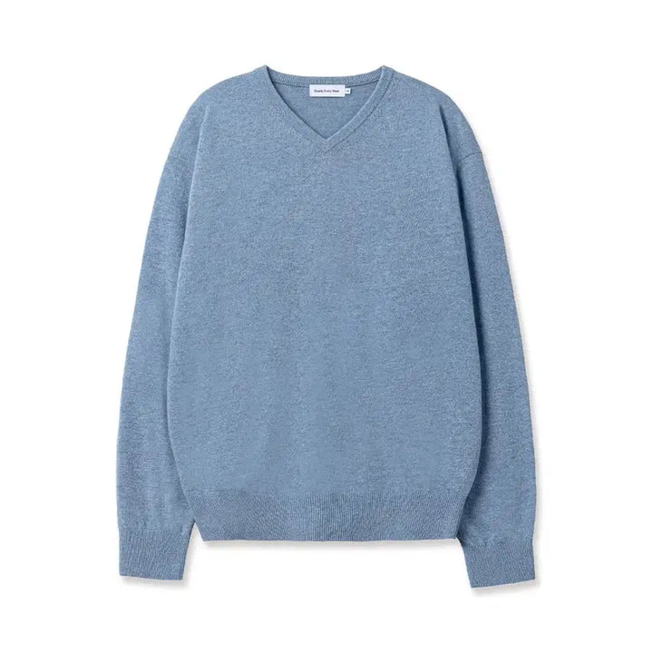 [BUNJANG] Steady&amp;Everywhere Standard Wool V-Neck Knit Sweater / 스테디에브리웨어 스탠다드 울 브이넥 니트(미디엄블루) 판매합니다