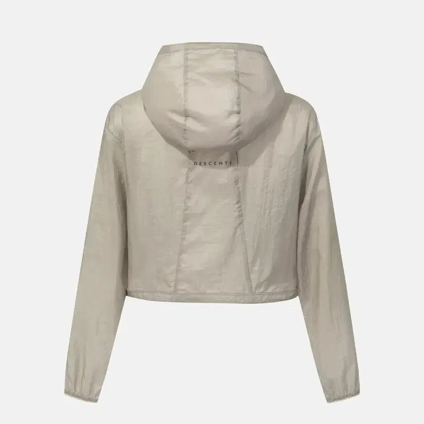 [SOLD OUT] 데상트 여성 바람막이 자켓 우먼스 러닝 세미 크롭 베이지 95 사이즈
