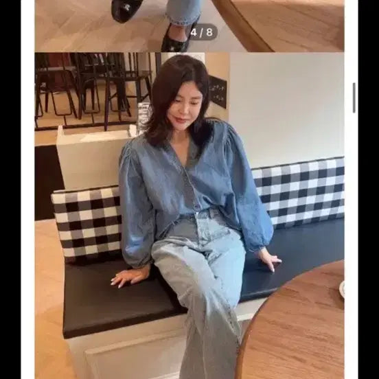 [BUNJANG] De:venti Light Wash Wide Pin-tuck Denim Jeans / 드벤티 연청 와이드 핀턱 데님 청바지