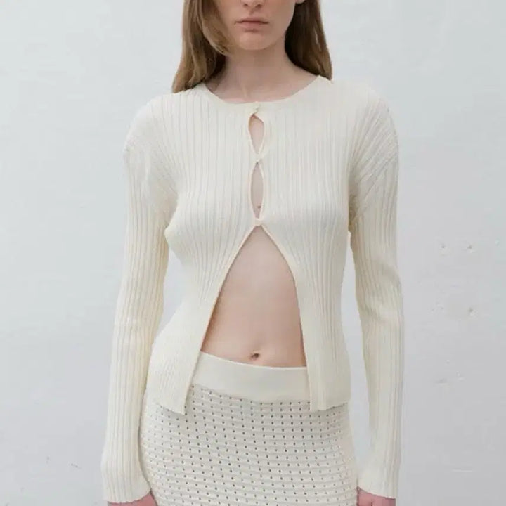 [BUNJANG] 르917 Pleats Rib Cardigan / 르917 플리츠 립 가디건