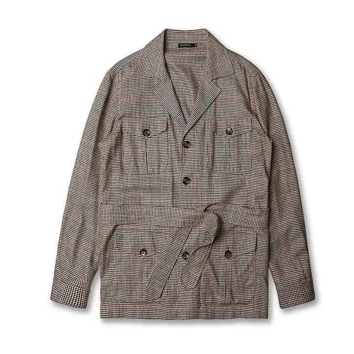 [BUNJANG] Suit Supply Magee Gunclub Check Belted Safari Jacket / 수트 서플라이 [Suit Supply] 마지 건클럽 체크 벨트 자켓