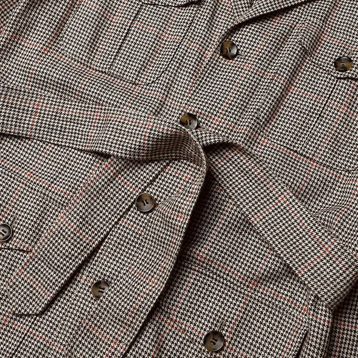 [BUNJANG] Suit Supply Magee Gunclub Check Belted Safari Jacket / 수트 서플라이 [Suit Supply] 마지 건클럽 체크 벨트 자켓